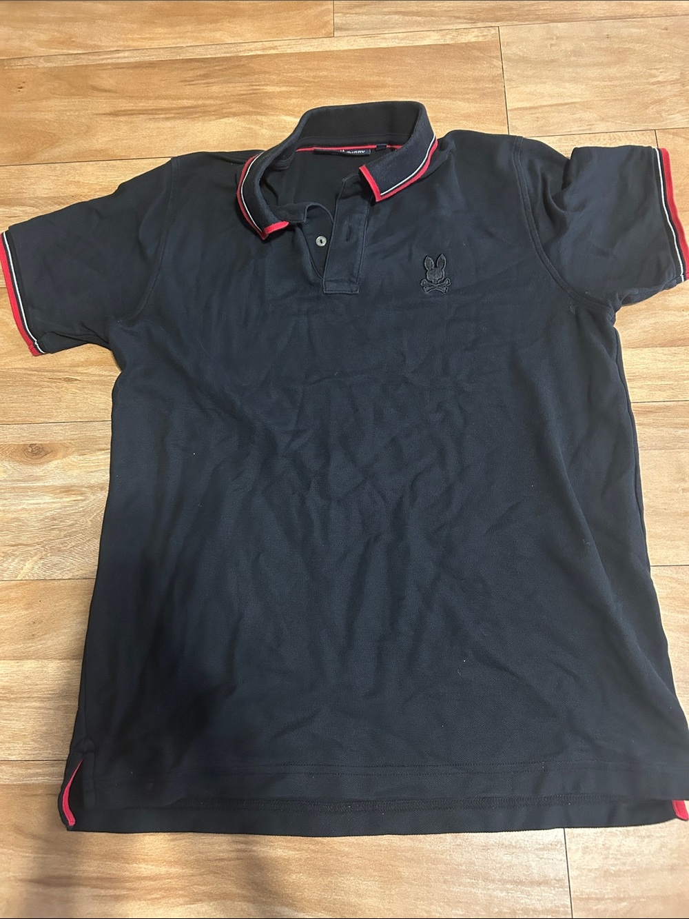 Psycho Bunny Black Polo with Red Trim
